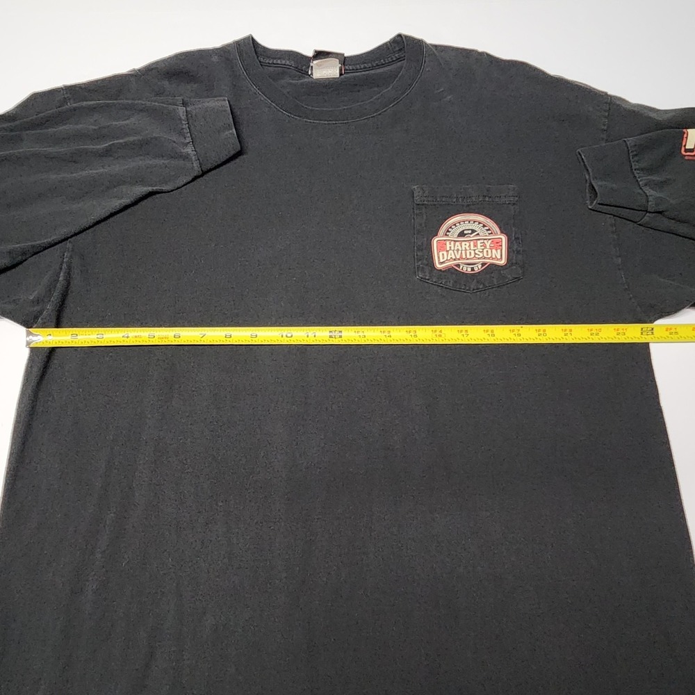Harley Davidson Whiskey Row Prescott AZ Long Sleeve Pocket Tee 2XL Black - Picture 7 of 8